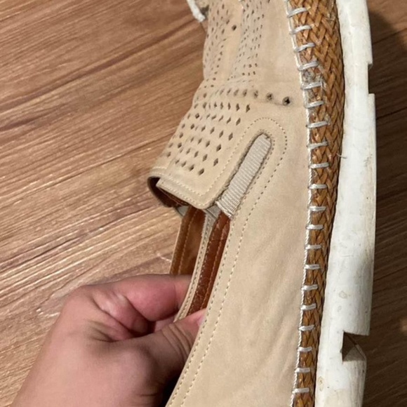 L'AMOUR DES PIEDS Stazzema Platform Slip-On Leather Shoes dsize 10m   Beige Nubu - Picture 3 of 5